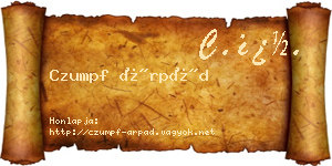 Czumpf Árpád névjegykártya